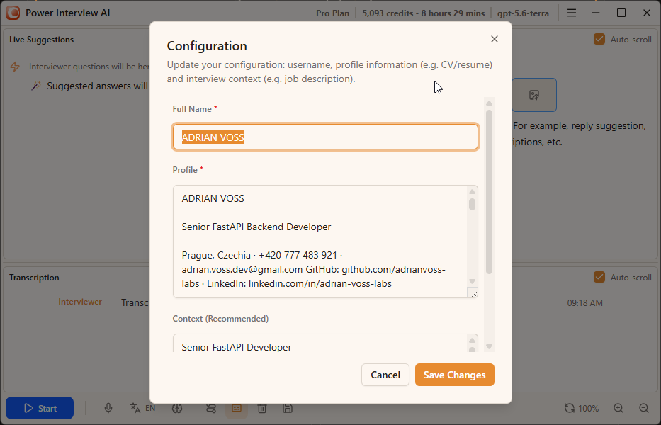 First-run setup - sign in and complete your profile