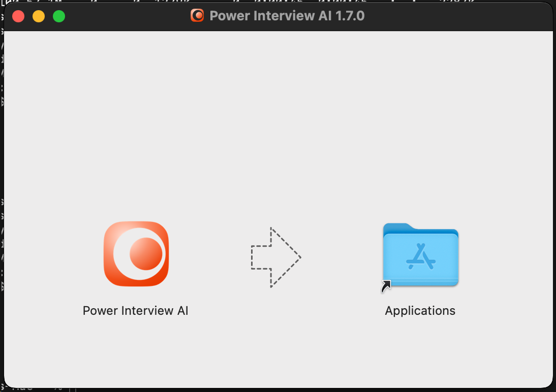 Dragging Power Interview AI into the Applications folder