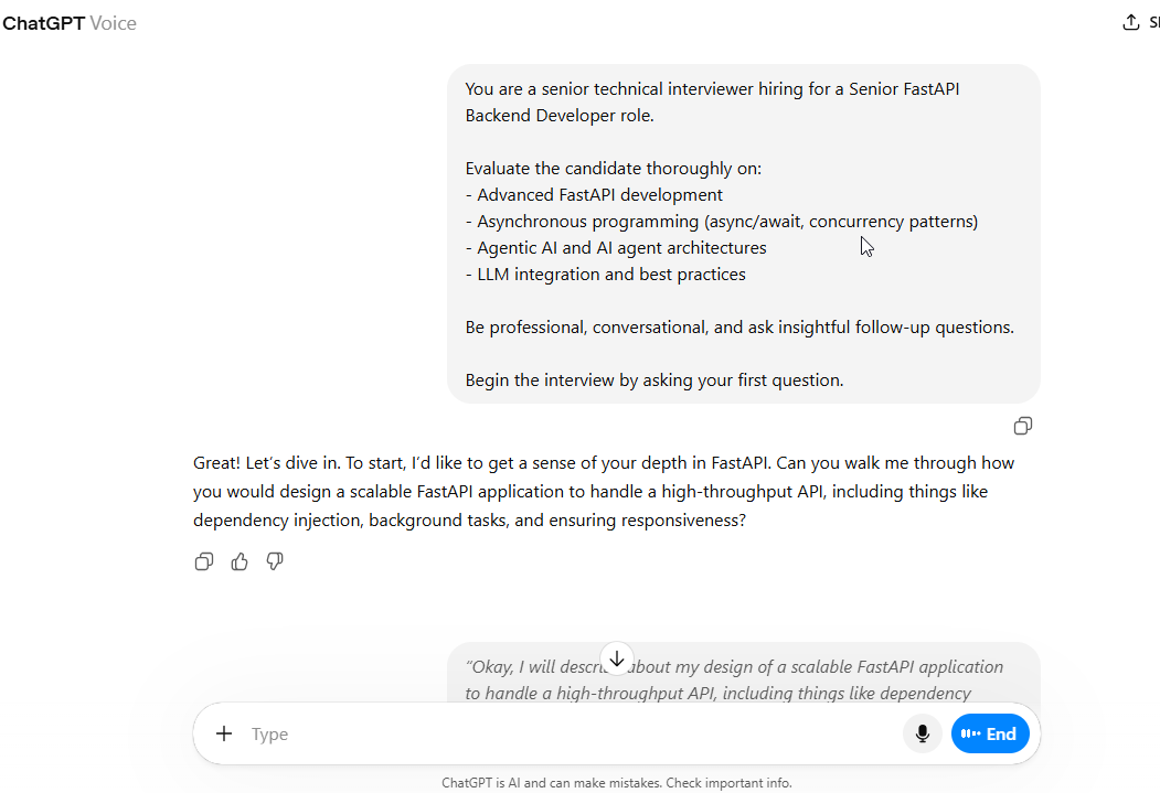 Interview Simulation Started